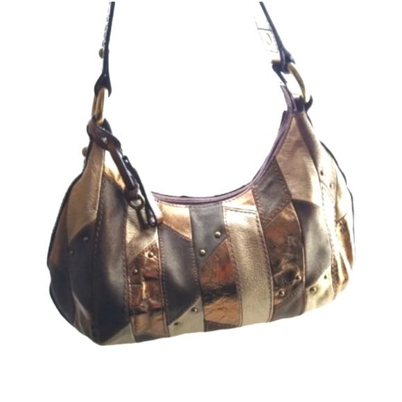 Adorable fossil quilted leather studded shoulder bag EUC ❤️ - Picture 1 of 13